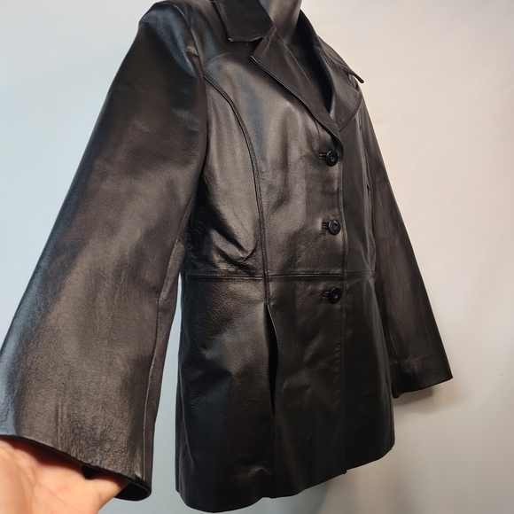 Worthington Women's Black Genuine Leather Jacket Size L - Picture 8 of 12